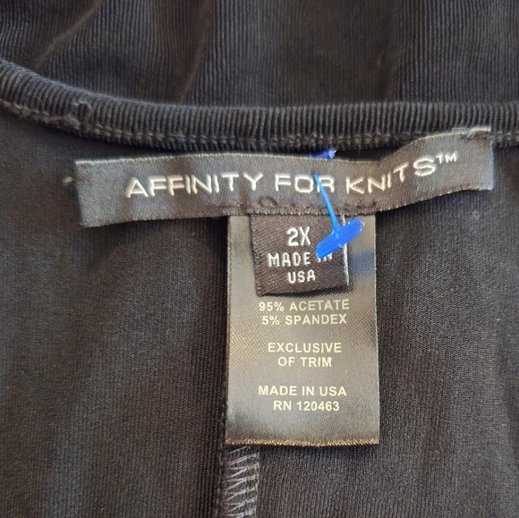 Affinity For Knits Black Sleeveless Studded Pleated Jumpsuit 2X *U - Picture 6 of 6